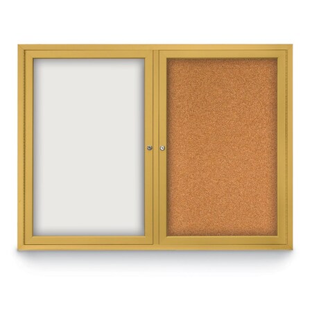 United Visual Products Corkboard, Cobalt/ Brnze, 24" x 36" UV402-BRONZE-COBACC